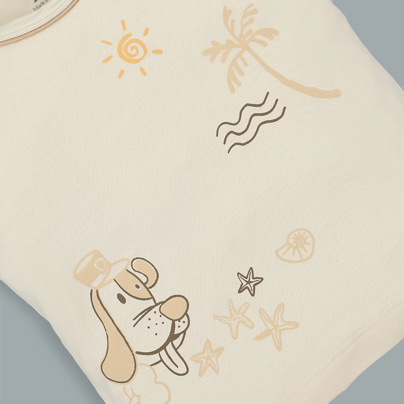 Bộ sát nách bé trai Ualarogo UR2192 màu be 6