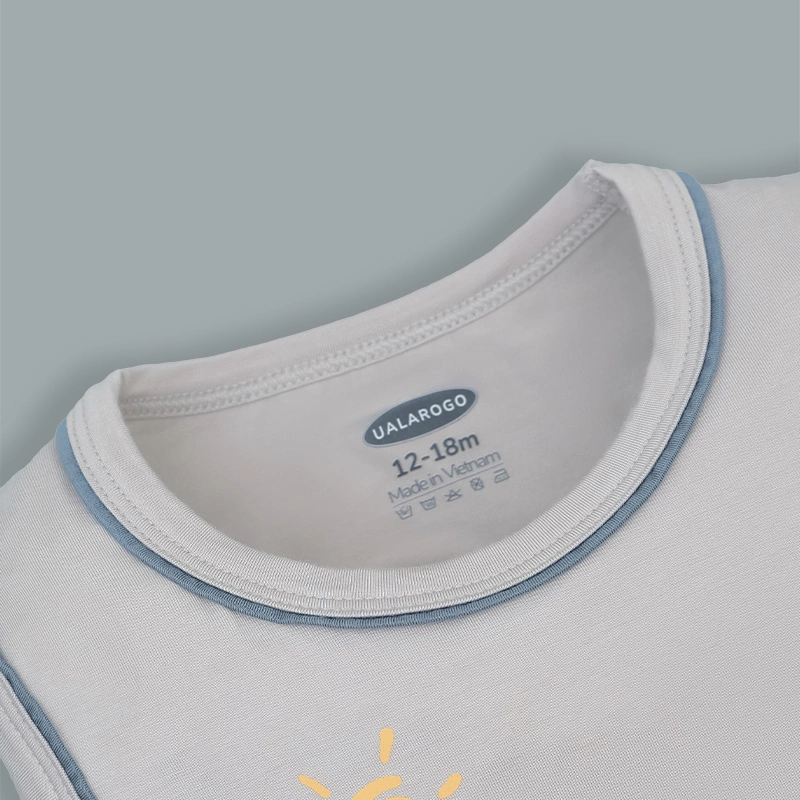 Bộ sát nách bé trai Ualarogo UR2192 màu be 16