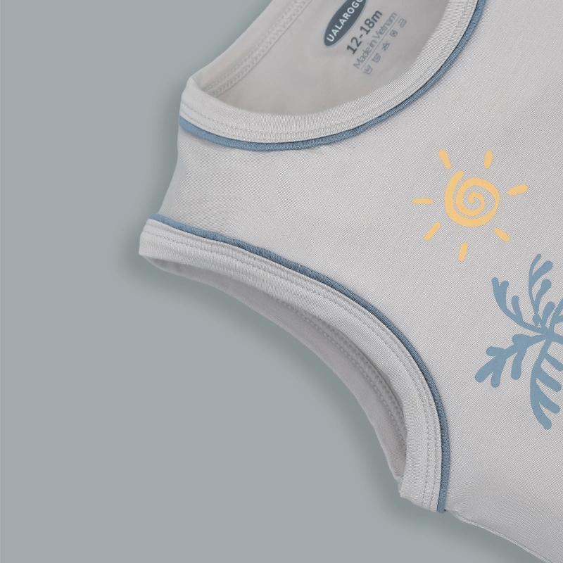 Bộ sát nách bé trai Ualarogo UR2192 màu be 17