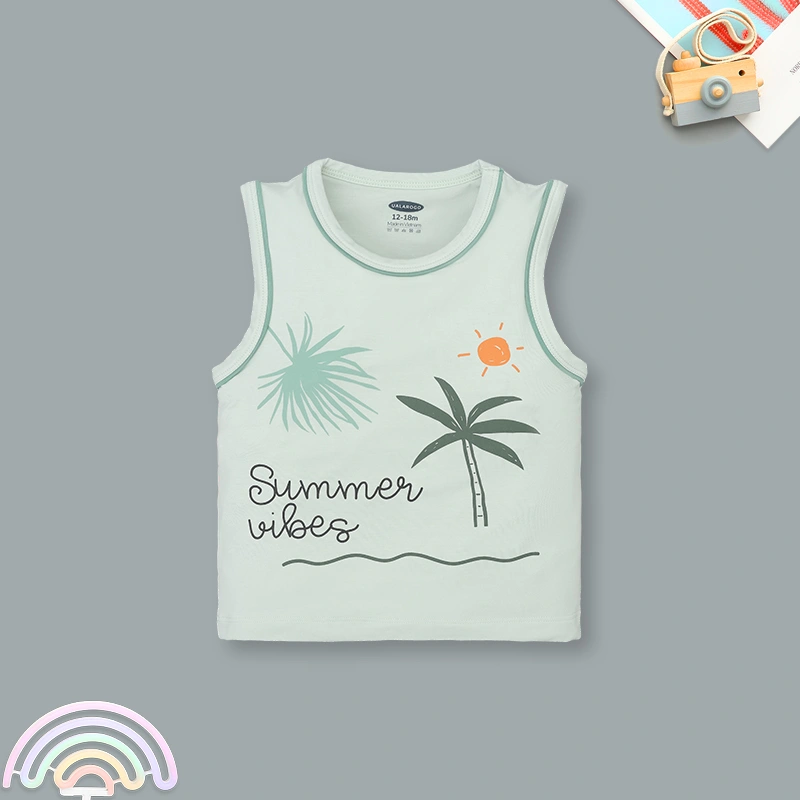 Bộ sát nách bé trai Ualarogo UR2192 màu be 27