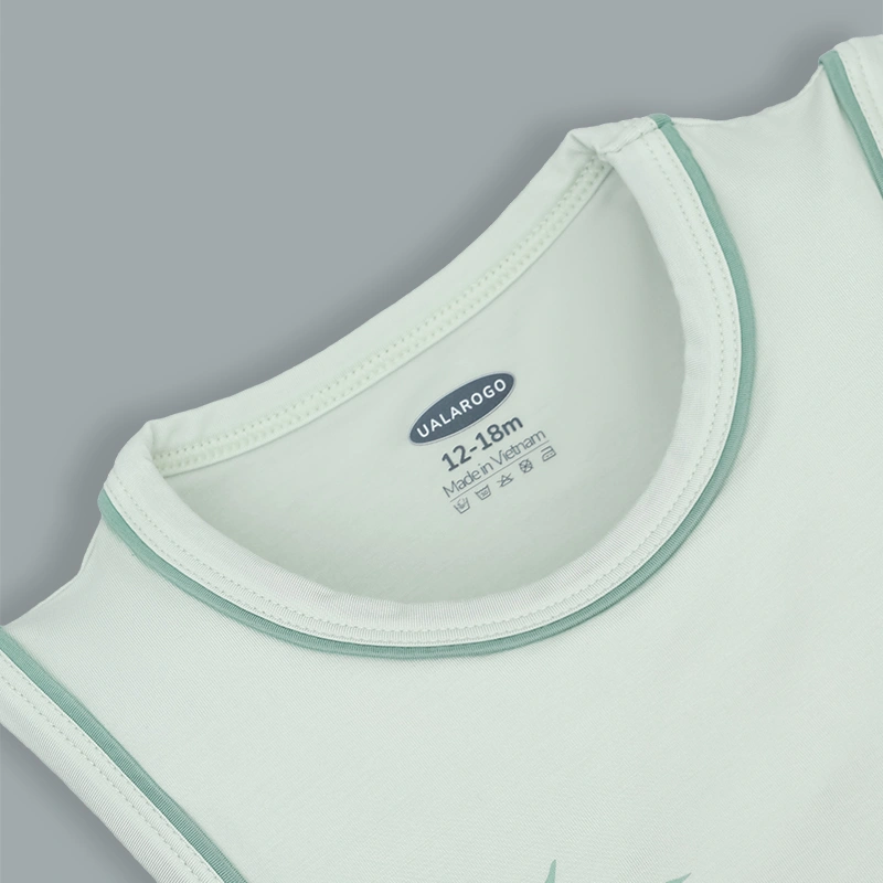 Bộ sát nách bé trai Ualarogo UR2192 màu be 29