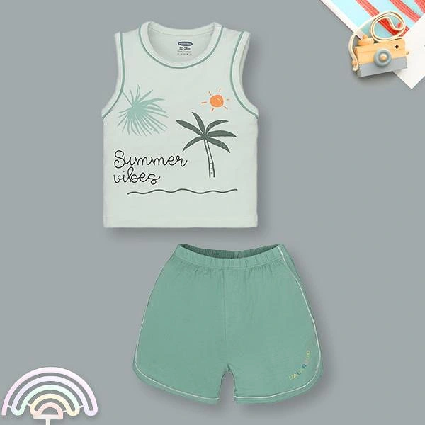 Bộ bé trai Ualarogo bamboo xanh lá