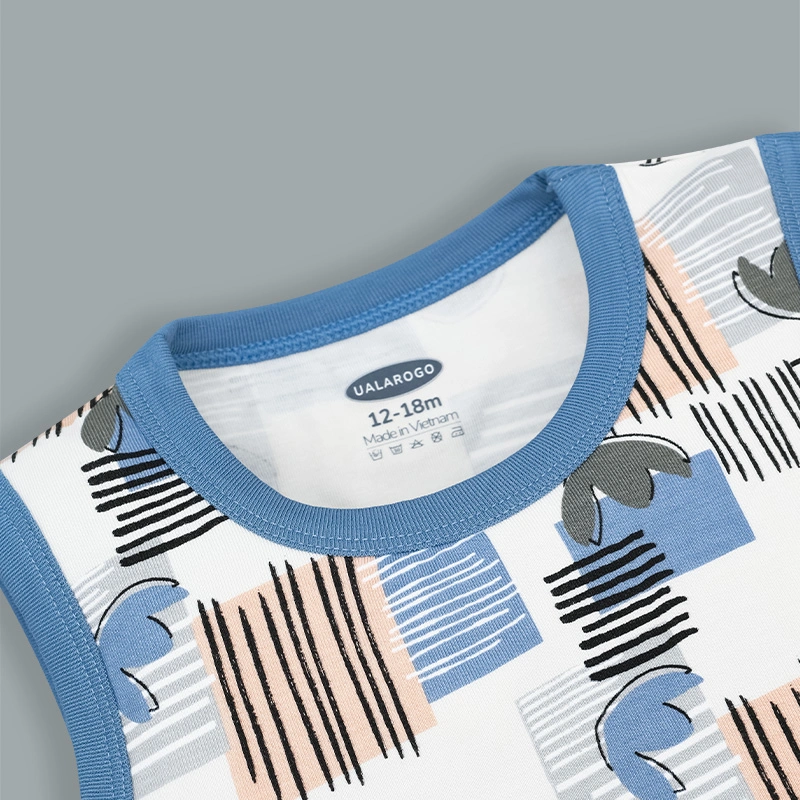 Bộ sát nách bé trai Ualarogo UR2218 màu xanh 4