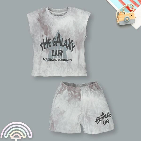 Bộ bé trai Ualarogo cotton xám