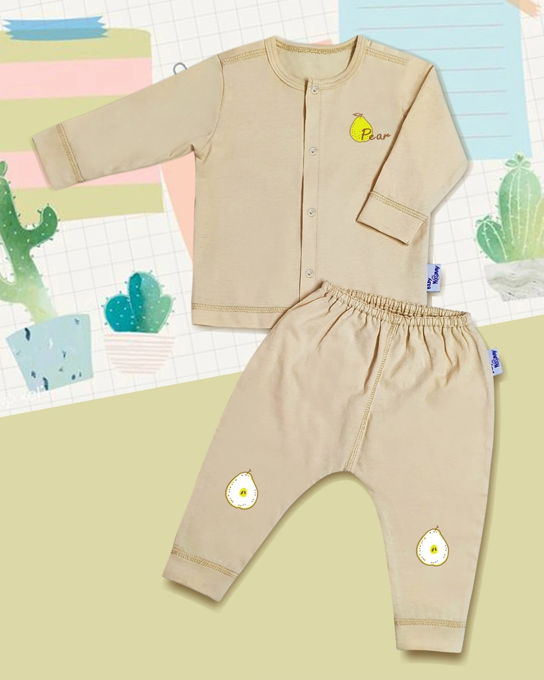 Bộ tay dài cài giữa BabyMommy - Màu ngẫu nhiên 4