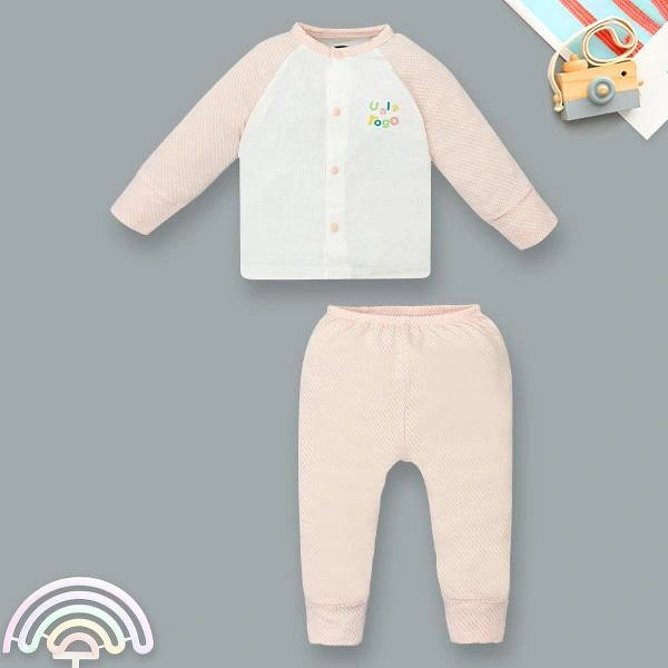 Bộ tay dài unisex Ualarogo cotton hồng