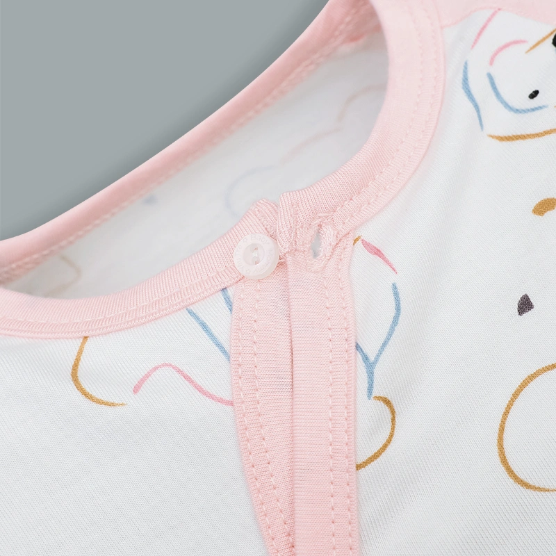 Bộ tay dài cài lệch phối BabyMommy 411025 màu hồng 6