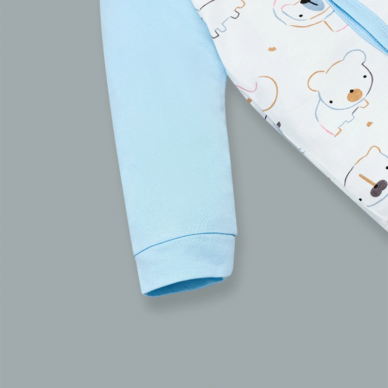 Bộ tay dài cài lệch phối BabyMommy 411025 màu hồng 17