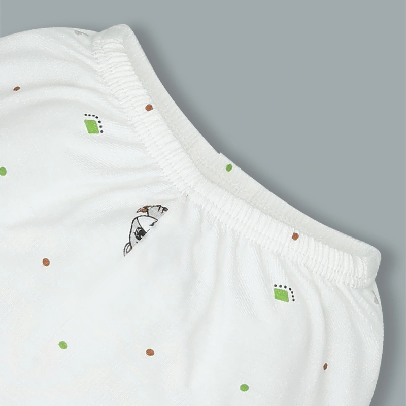 Bộ tay dài cúc bấm chéo quần in ngựa con IQ Baby màu trắng 13