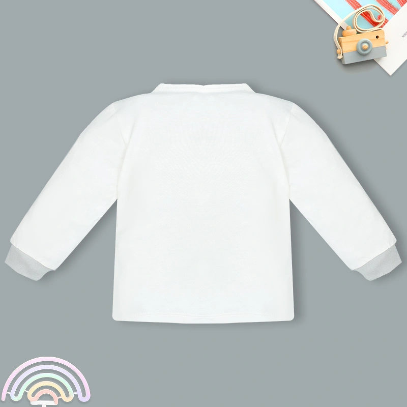 Bộ tay dài cúc bấm chéo quần in ngựa con IQ Baby màu trắng 3