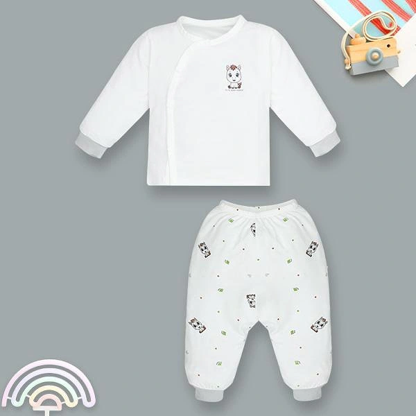 Bộ tay dài unisex IQ Baby visco trắng