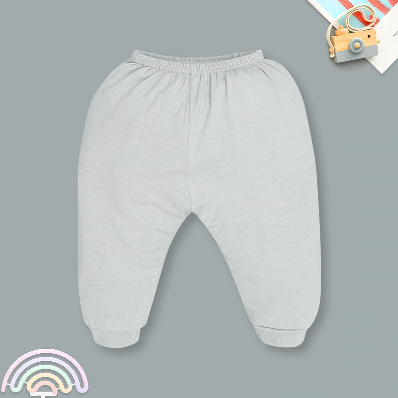 Bộ tay dài cúc bấm chéo quần xám in ngựa con IQ Baby màu trắng 10