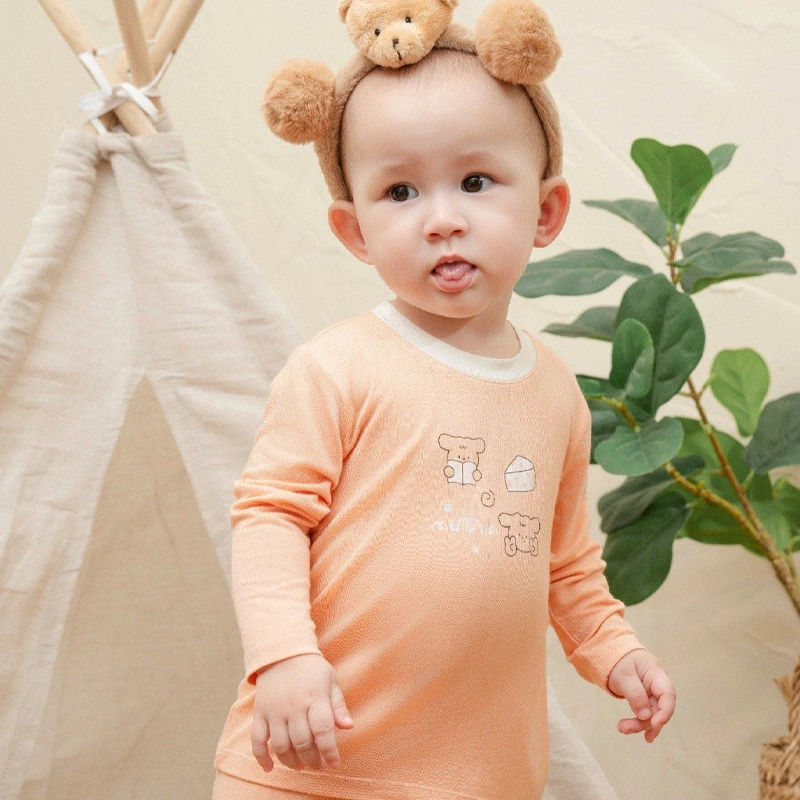 Bộ tay dài La Pomme vũ trụ vui nhộn màu vàng 27