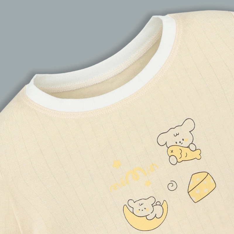 Bộ tay dài La Pomme vũ trụ vui nhộn màu vàng 8