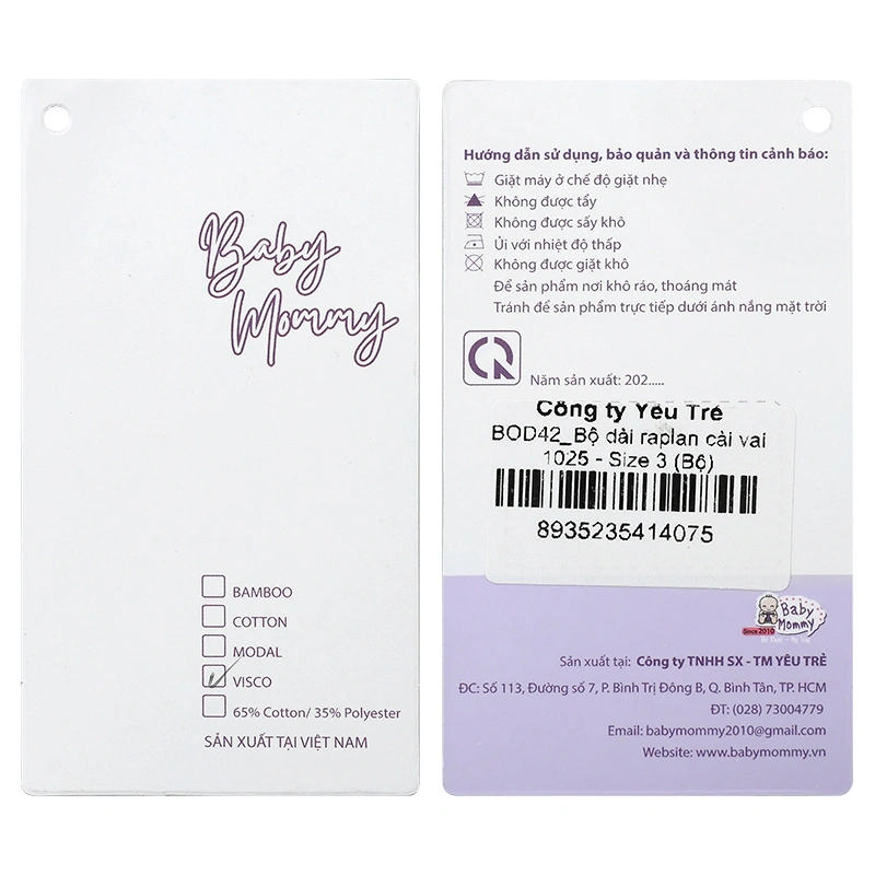 Bộ tay dài raplan cài vai BabyMommy 421025 màu xanh mint 24