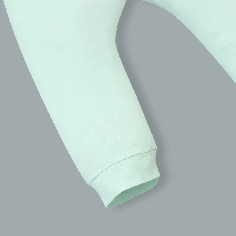Bộ tay dài raplan cài vai BabyMommy 421025 màu xanh mint 10