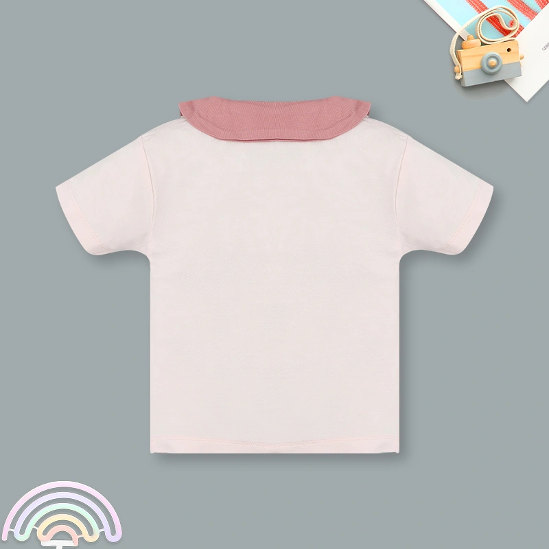 Bộ tay ngắn bé gái hình thỏ Ualarogo UR2190 màu hồng 3