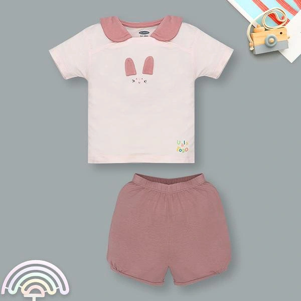 Bộ bé gái Ualarogo bamboo hồng