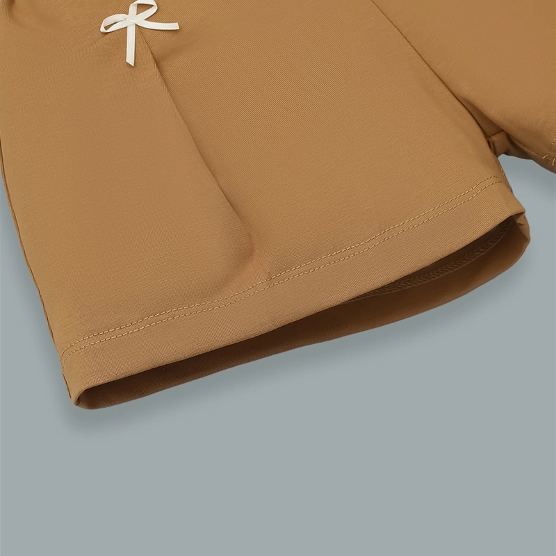 Bộ tay ngắn bé gái La Pomme niềm vui mùa hè màu vàng - nâu 12