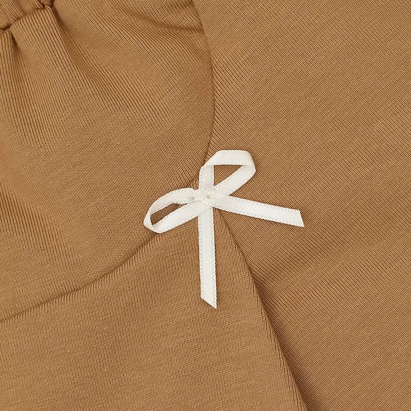 Bộ tay ngắn bé gái La Pomme niềm vui mùa hè màu vàng - nâu 13