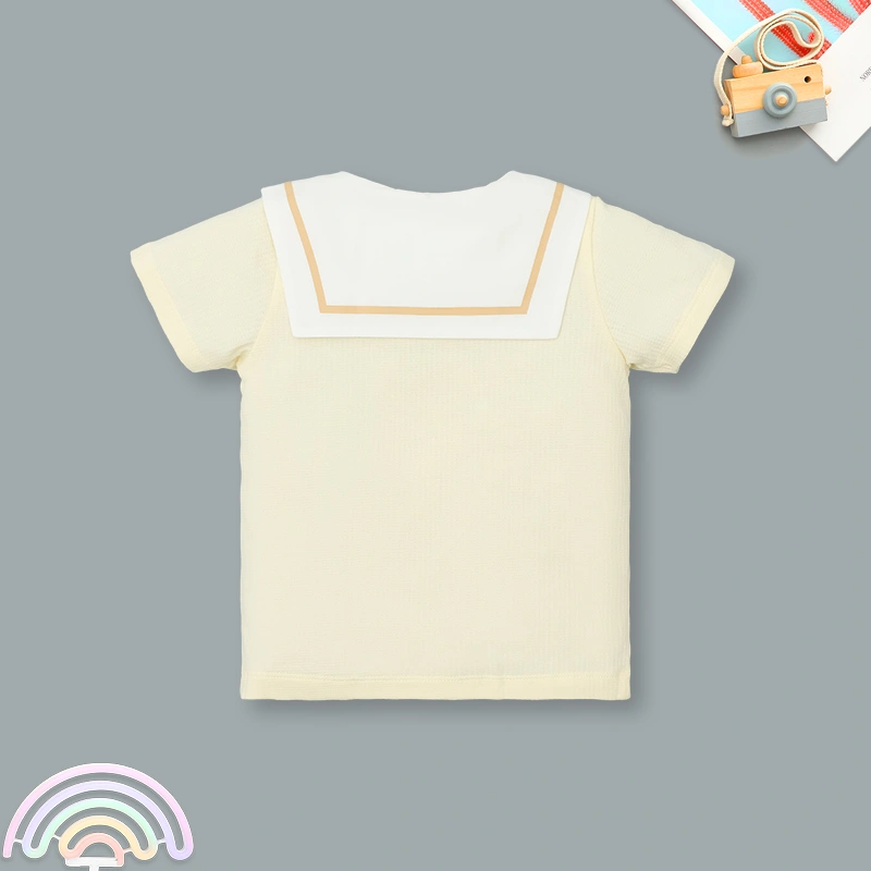 Bộ tay ngắn bé gái La Pomme niềm vui mùa hè màu vàng - nâu 3