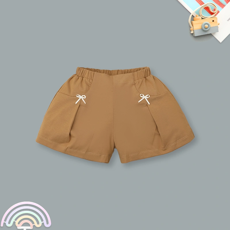 Bộ tay ngắn bé gái La Pomme niềm vui mùa hè màu vàng - nâu 9