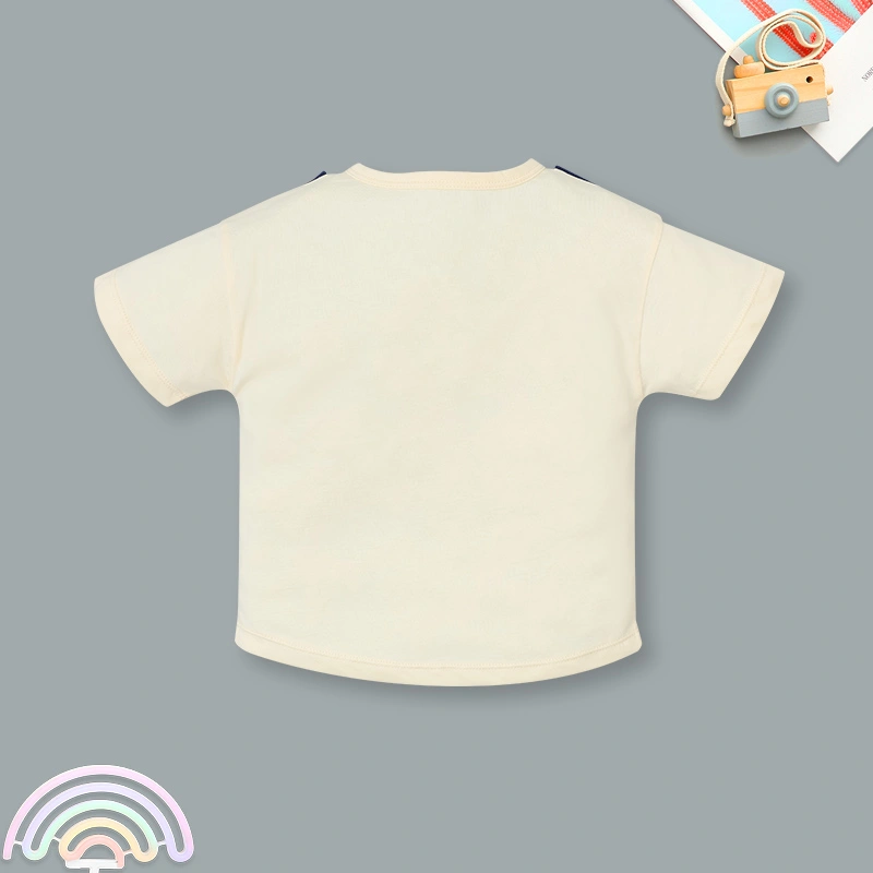 Bộ tay ngắn bé trai Pony Kids phối khăn màu trắng - nâu 18