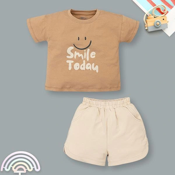 Bộ bé trai Ualarogo cotton nâu