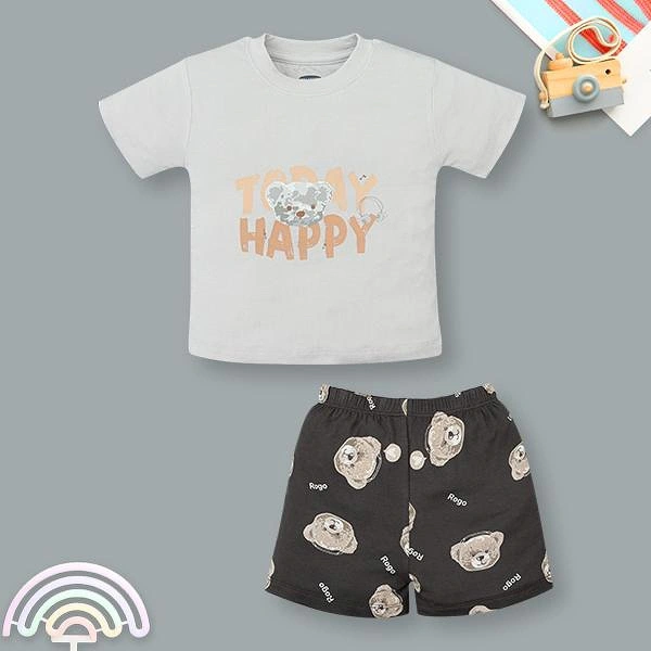 Bộ bé trai Ualarogo petit ghi đen