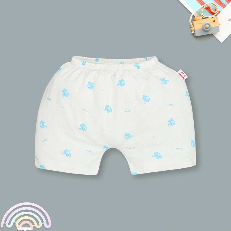 Bộ tay ngắn cúc bấm chéo in voi con IQ Baby màu trắng 8