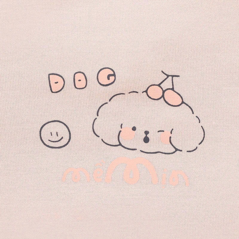 Bộ tay ngắn La Pomme người bạn puppy màu vàng kem 19