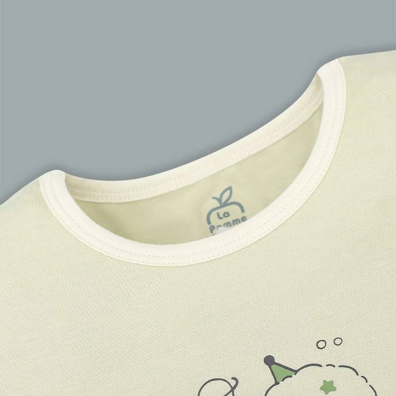 Bộ tay ngắn La Pomme người bạn puppy màu vàng kem 42