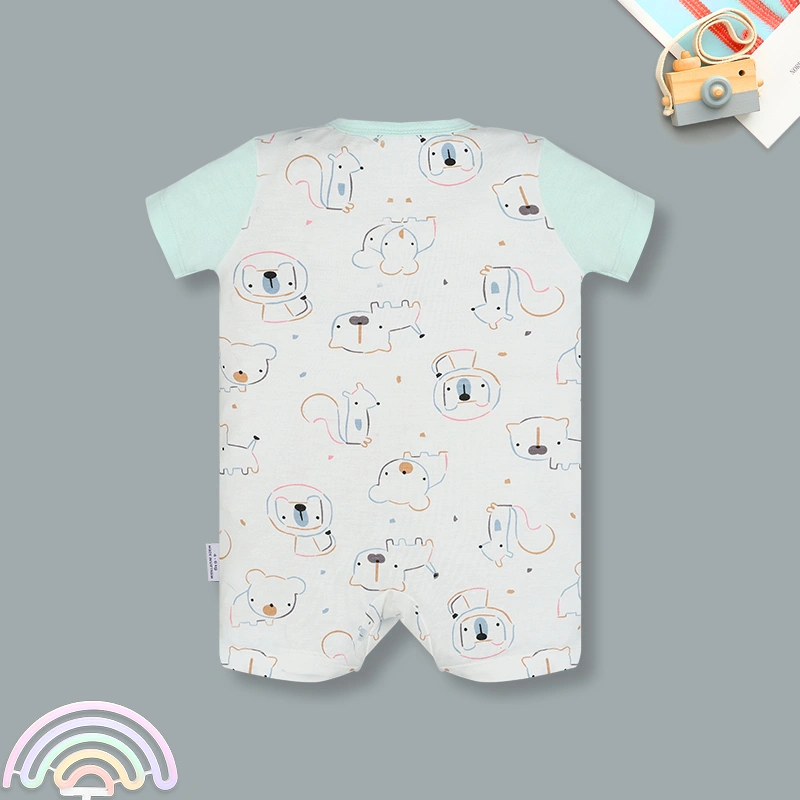 Bodysuit tay ngắn hoạ tiết BabyMommy 191025 màu xanh mint 2
