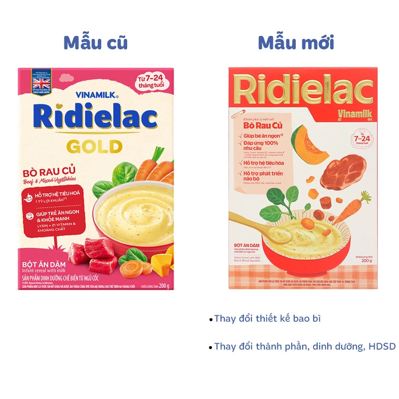 Bột ăn dặm Vinamilk Ridielac Gold cá hồi, bông cải xanh hộp 200g (7 - 24 tháng) 29