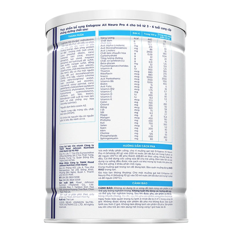 Sữa bột Enfagrow A2 Neuropro số 4 (đạm quý A2) 1.7 kg (3 - 6 tuổi) - Giao bao bì ngẫu nhiên 10