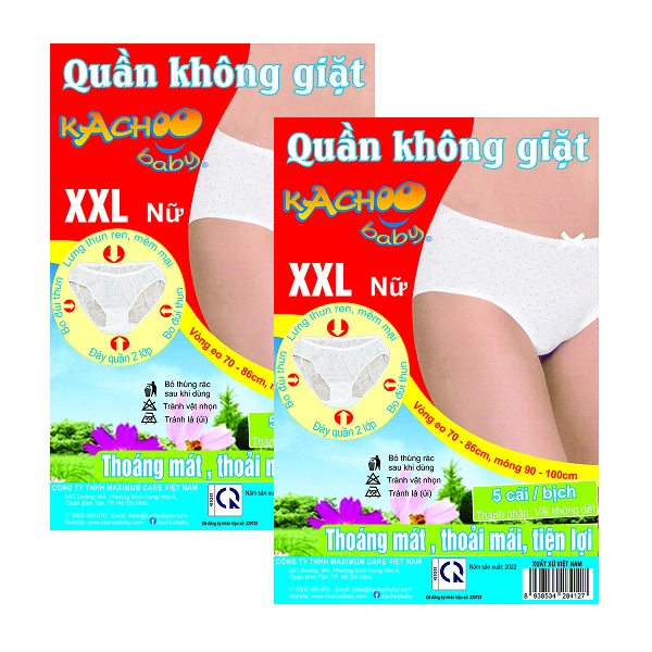Combo 2 quần lót vải không dệt mặc 1 lần KACHOOBABY