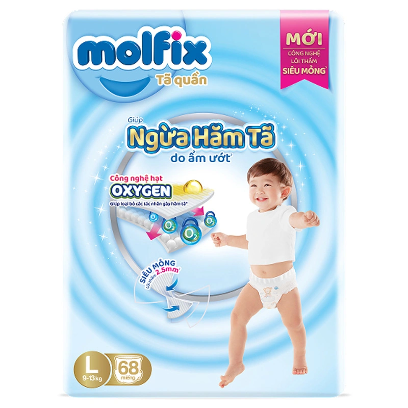 Combo 3 tã quần Molfix Oxy size L 68 miếng/bịch (9 - 13 kg) 2