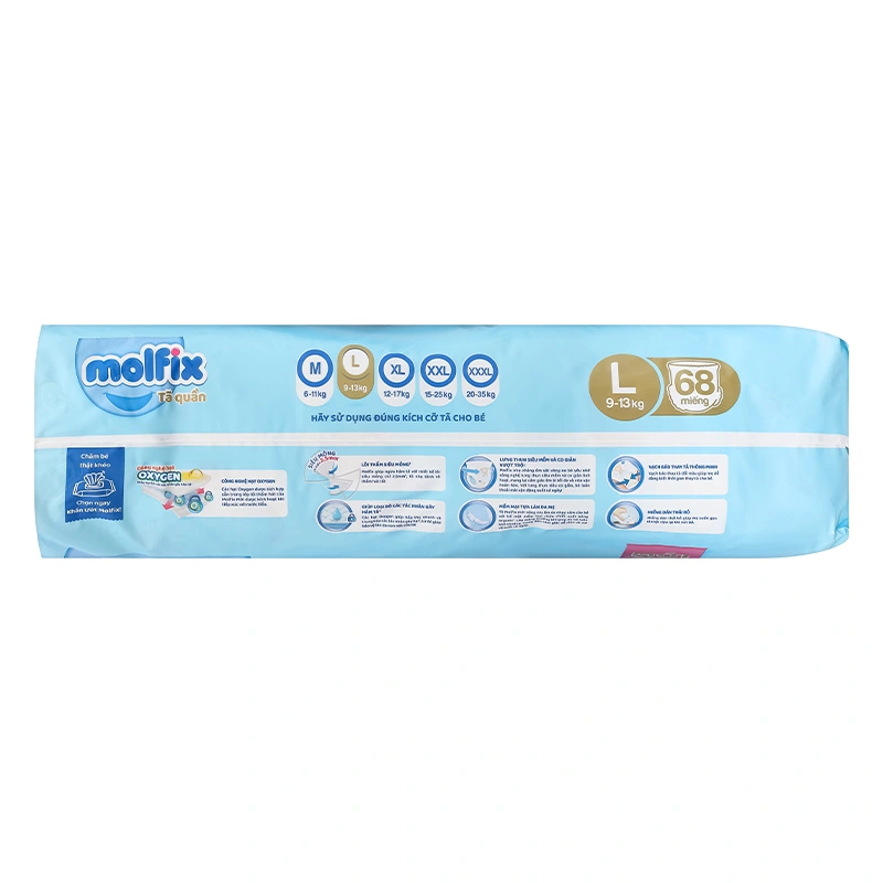 Combo 3 tã quần Molfix Oxy size L 68 miếng/bịch (9 - 13 kg) 6