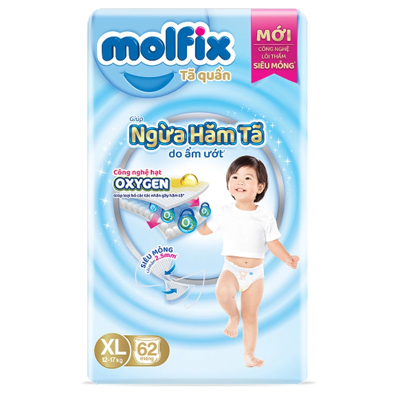 Tã quần Molfix Oxy size XL 62 miếng (12 - 17 kg) 14