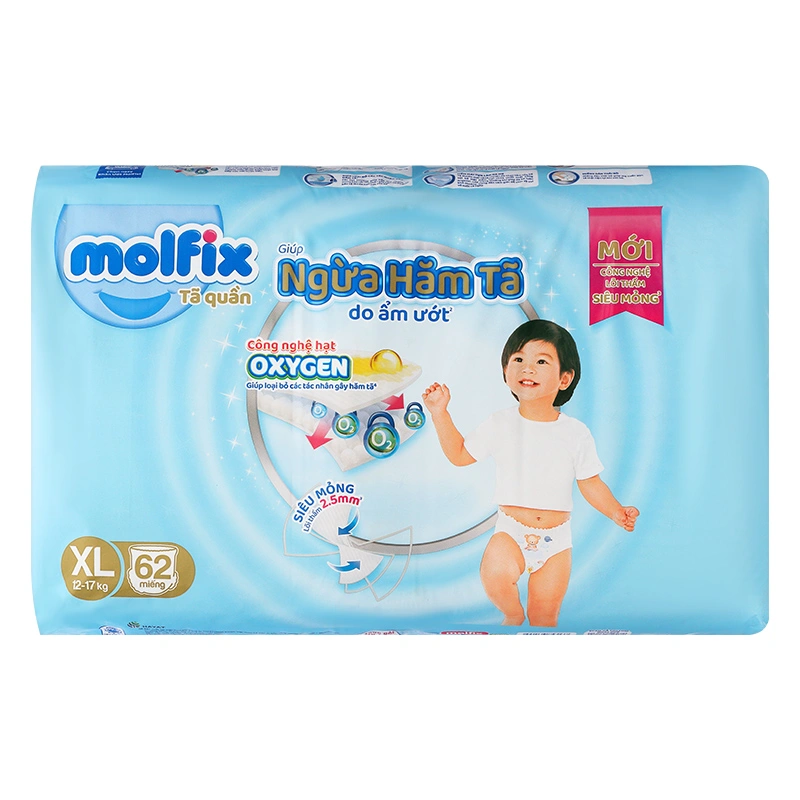 Tã quần Molfix Oxy size XL 62 miếng (12 - 17 kg) 2