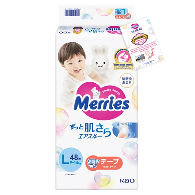 Tã dán Merries size L 48 miếng (9 - 14 kg) - Mẫu mới 14