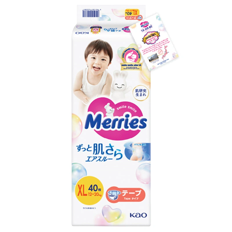 Tã dán Merries size XL 40 miếng (12 - 20 kg) - Mẫu mới 15