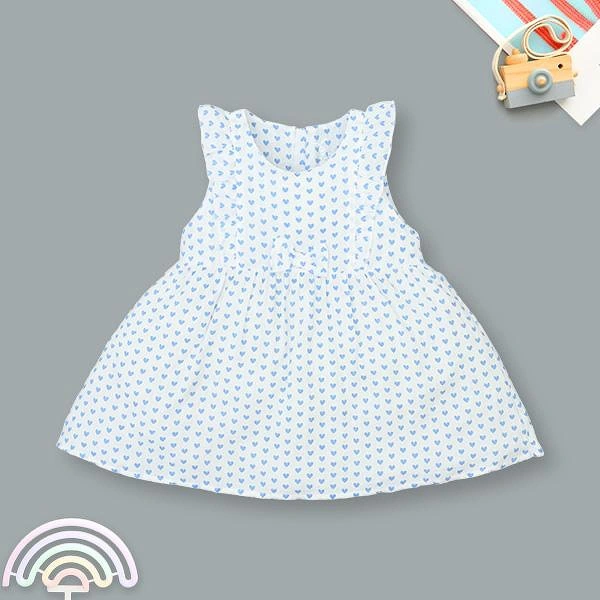 Đầm Rabity cotton xanh dương