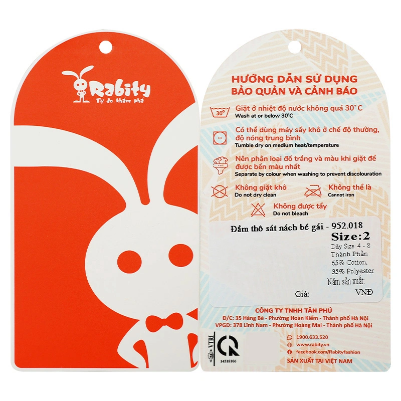 Đầm bé gái Rabity 952.018 màu trắng 20