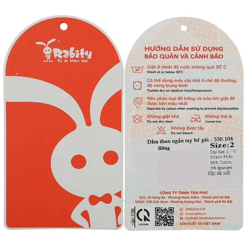 Đầm bé gái Rabity 550.106 màu hồng 8