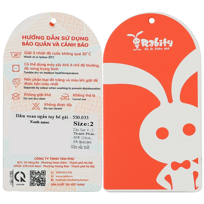 Đầm bé gái Rabity 550.033 màu xanh ngọc 9