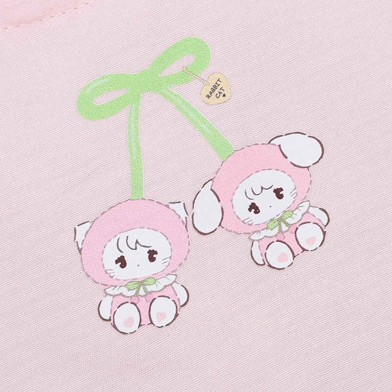 Đồ bộ sát nách bé gái Pony Kids quần bèo gấu màu hồng 8