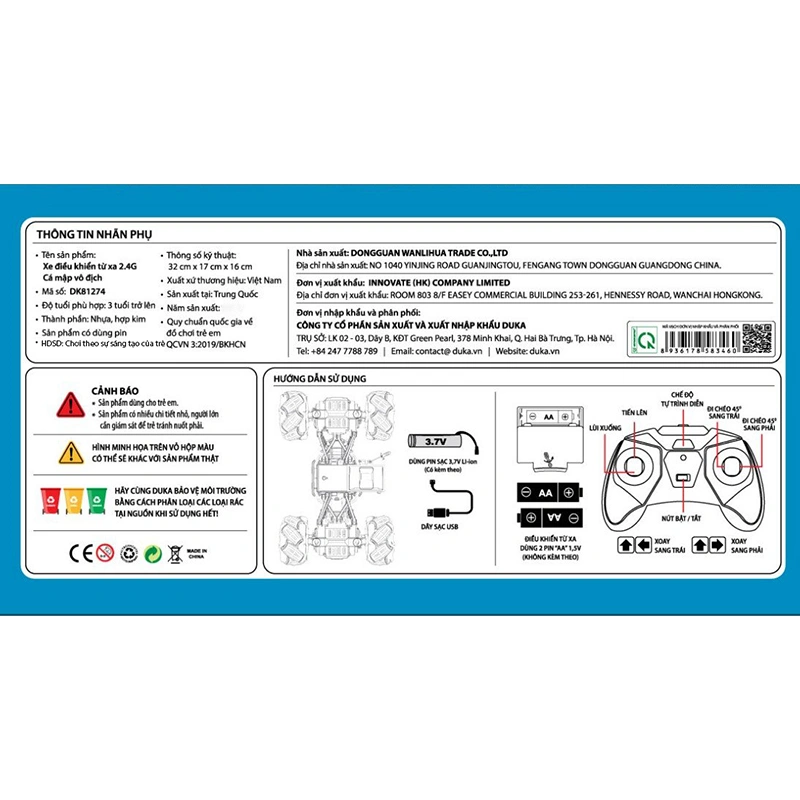 Đồ chơi điều khiển xe 2.4G Cá Mập vô địch Winka DK81274 5
