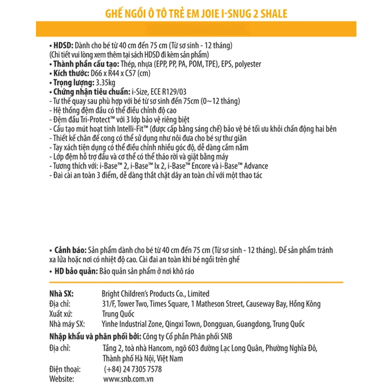 Ghế ngồi ô tô Joie i-Snug 2 Shale (0 - 12 tháng) 6