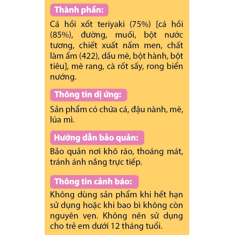 Gia vị rắc cơm IKIRO vị cá hồi xốt teriyaki 24g (từ 1 tuổi) 7